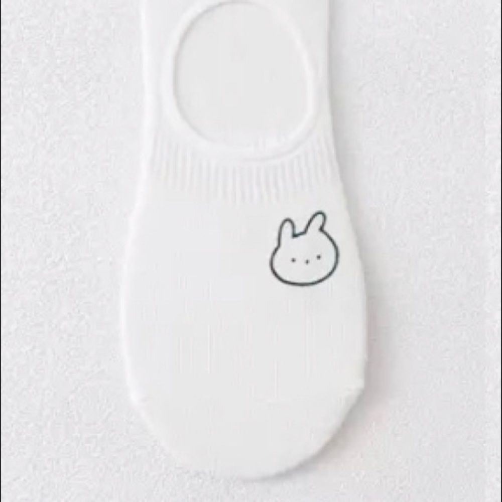 3/$35 | Cute White Bunny Boat Socks